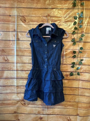 Guess Girl Denim Dress With Little Bedazzle Size 12