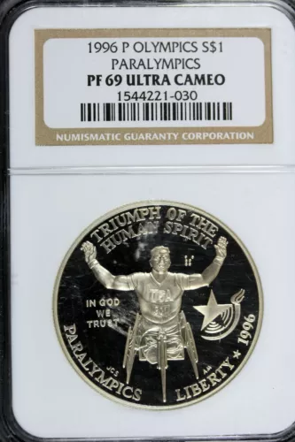 1996 - P NGC PF69 ULTRA CAMEO Paralympics Olympics Dollar!  #B18250