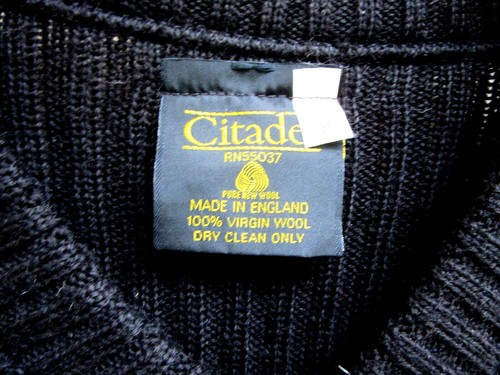 CITADER.. LANA..NEGRO..MILITAR.. ACANALADO.. SUÉTER.. HECHO EN INGLANDIA..talla 36 - Imagen 3 de 5