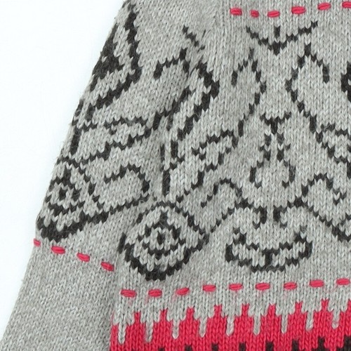 Indigo Womens Brown Crew Neck Fair Isle Acrylic Pullover Jumper Size 12 - Picture 9 of 10
