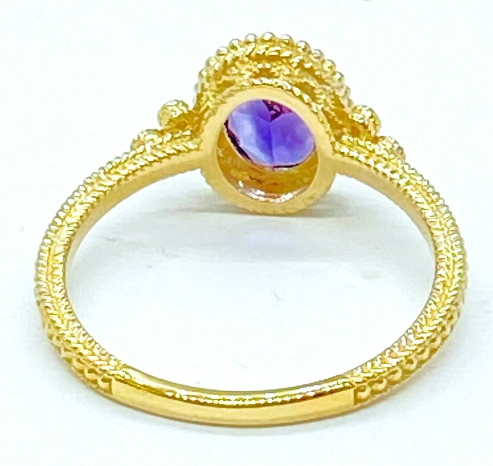 Anillo QVC Judith Ripka Oro Sólido 14K 0.90ctw Amatista y Diamantes Talla 9 $999 Foto 3 de 4