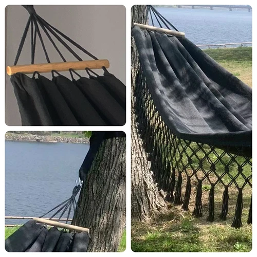 Boho Hammock Camping Hammock Outdoor Hanging Swing Sleeping Garden Patio US - Picture 14 of 31