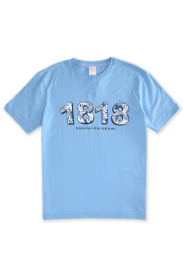 Brooks Brothers Light Blue 1818 Tropical Print Tee T-Shirt Brooks Brothers Light Blue 1818 Tropical Print Tee T-Shirt