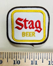 Vintage Embroidered Stag Beer Patch 3 x 3 1/2".  From Old Belleville, IL Brewery