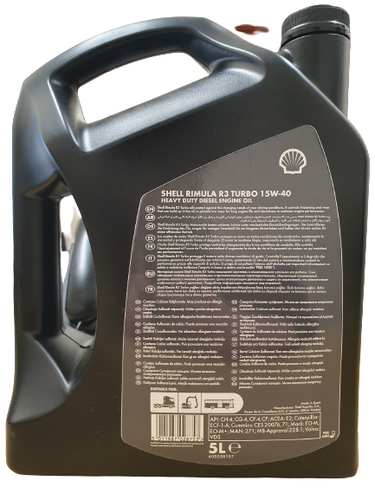 Shell Rimula R3 Turbo 15W-40 Heavy Duty Diesel Engine Oil 5 Litre 5L ...