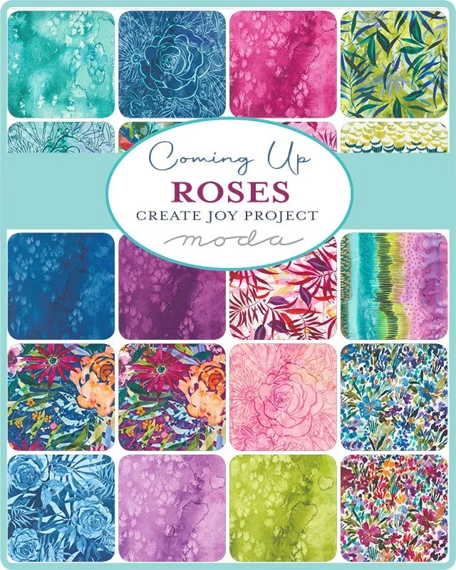 FLOW Berry Purple MODA Fabric Coming Roses Create Joy quilting 3 yards 8433-93 - Image 2 of 3