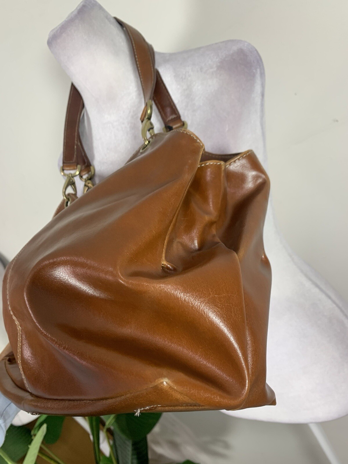 Nine West Womens Solid Colored Leather Handbag - image 3