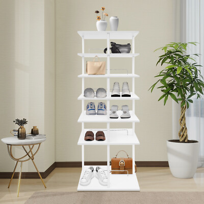 6-Tier Shoe Rack Tower 360° Rotating Shoes Shelf Organizer Shoe Storage Shelf