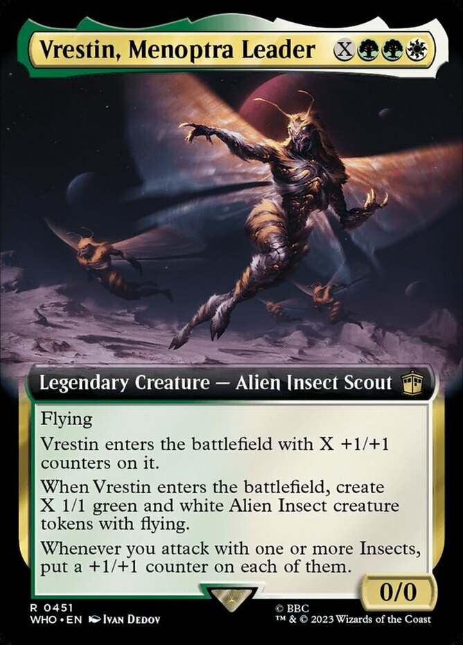 1x Vrestin, Menoptra Leader - Foil - Extended Art - Doctor Who - Near Mint, Engl | eBay 1x Vrestin, Menoptra Leader - Foil - Extended Art - Doctor Who - Near Mint, Engl | eBay