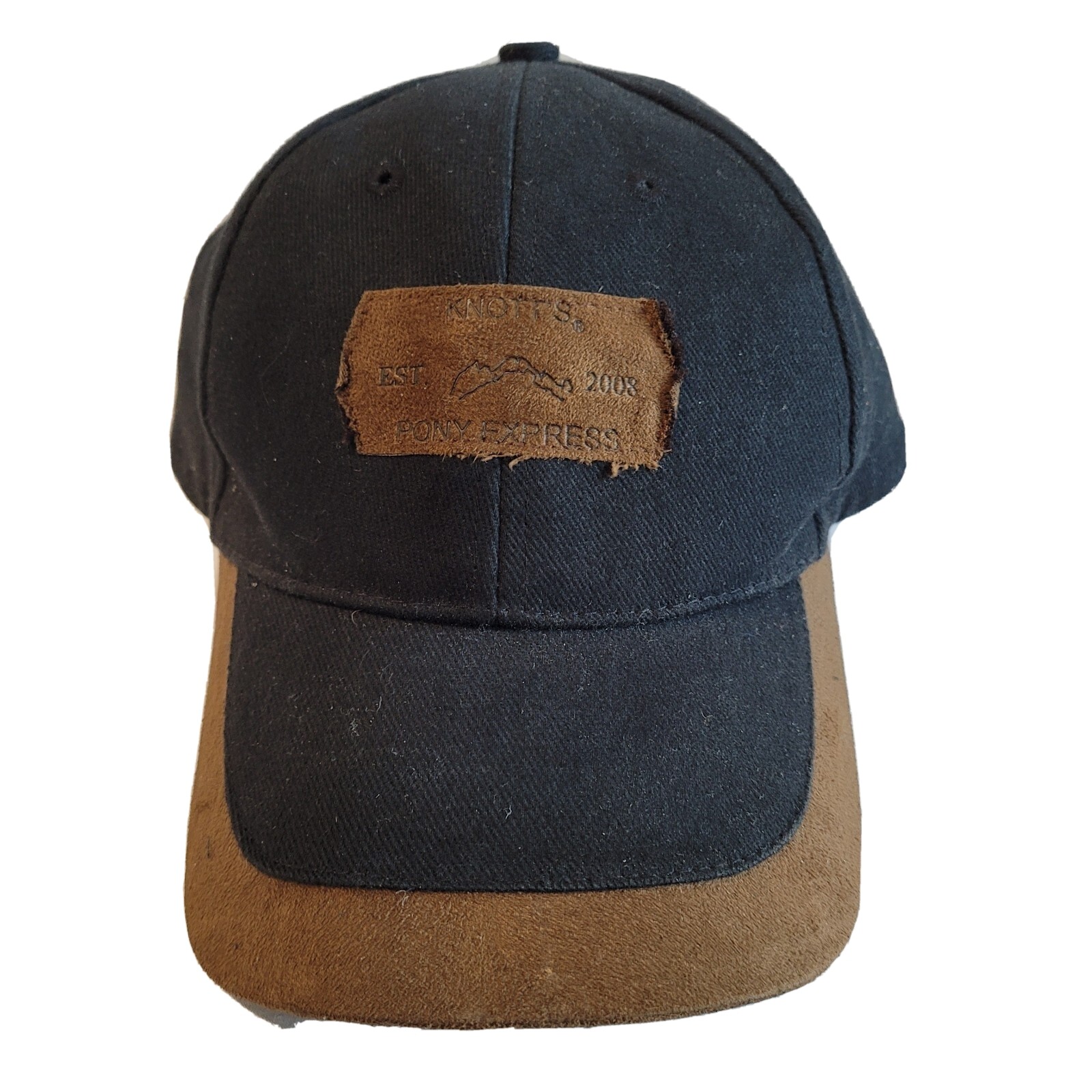 Cappello da baseball Knotts Pony Express regolabile in pelle scamosciata e cotone