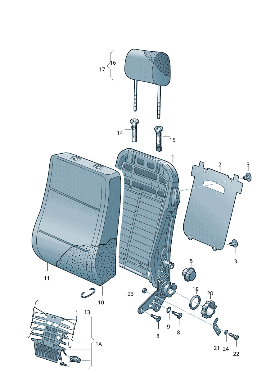 1995-1998 GM Front Headrest - Fits Tahoe, Yukon, Silverado, Suburban (Velour/Vinyl) 5 thumbnail image