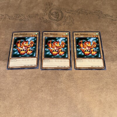 Yugioh! Baby Dragon x3 LDK2-ENJ09 Playset NEW Unlimited NM/M