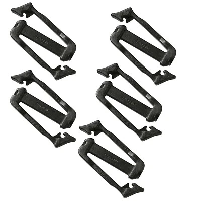 PACK OF 5 - Black DURAFLEX Siamese SLIK CLIPS 1" / 25mm ( Buckle military
