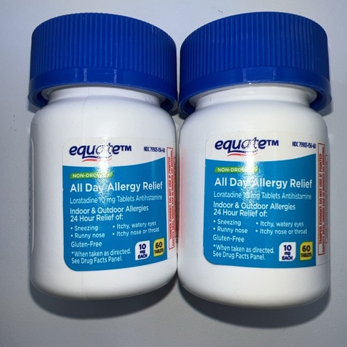 2x Equate All Day Allergy Relief Loratadine Tablets 10 mg 120Ct Total
