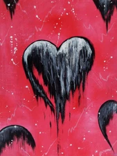 CANVAS Red Pop Heart by Ed Capeau 10x8 Wrapped Art Painting Reproduction
