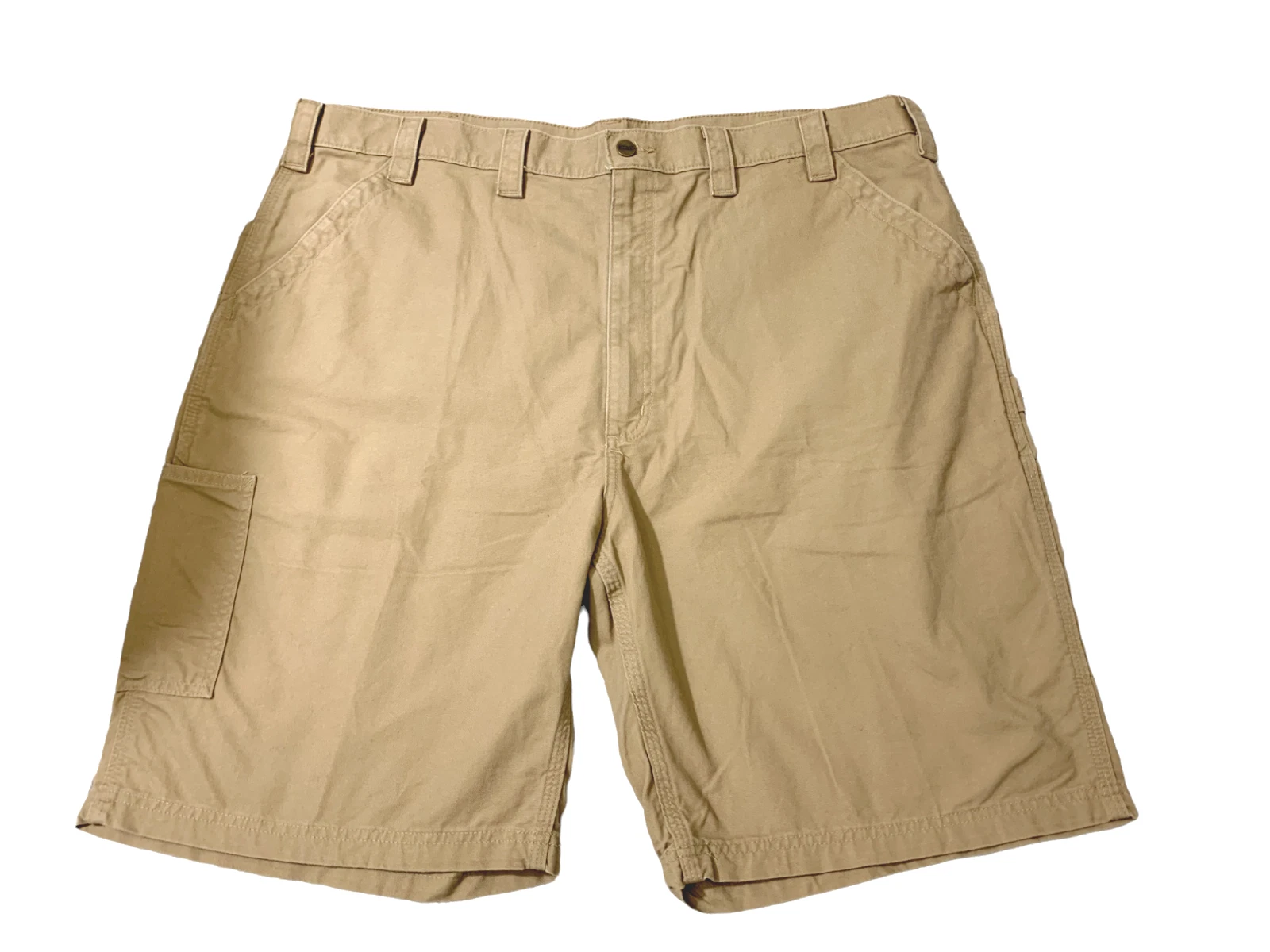 Carhartt Short Mens 44 Dark Khaki Canvas Carpenter Utility Work Short