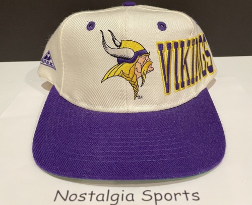Vintage 90s MINNESOTA VIKINGS Apex One BIG LETTER SnapBack HAT NEW Old Stock NWT