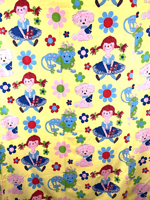 Mod Daisy Pippi Longstocking Twin Bedspread 60s Vintage Bedspread Kids