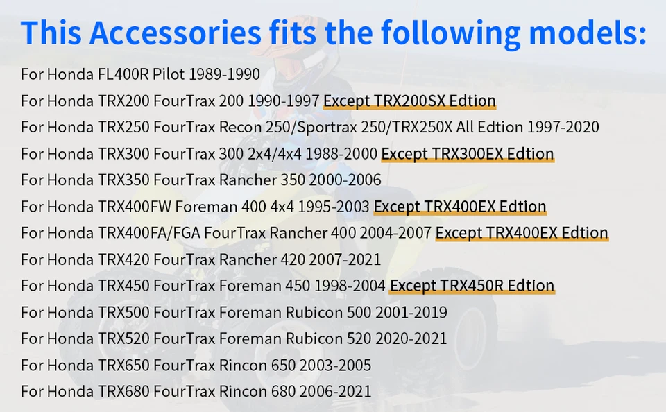 Tie Rod End Kit Left & Righ for Honda TRX300FW Fourtrax 300 TRX300 4X4 1988-2000 - Image 2 of 4