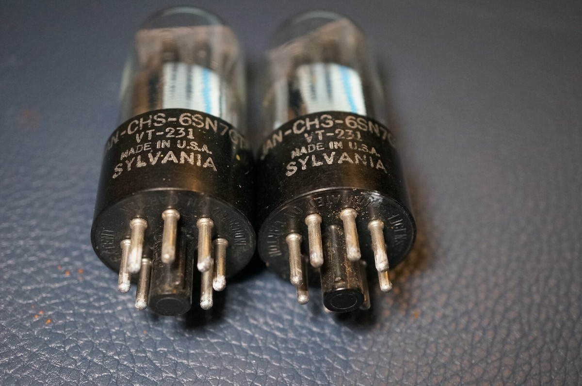 2 - SYLVANIA JAN-CHS-6SN7GT VT-231 TUBES BAD BOY 2 HOLE BLACK