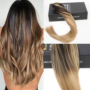 Brazilian Virgin Hairs Balayage Ombre Blonde Clip In Human Hair