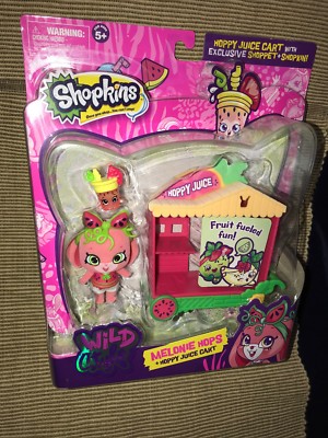 New 2016 Moose Toys Shopkins Wild Style Melonie Hops Bunny & Hoppy Juice Cart