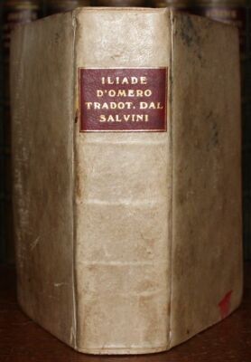 1723 Iliade D'Omero Firenze Greco Pergament Salvini seltene Ilias von HOMER Florenz