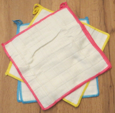 6 x Lanjue Geschirrtücher 3 Farben 10'' 25 cm squ Küchenlappen Reinigung Abwaschen