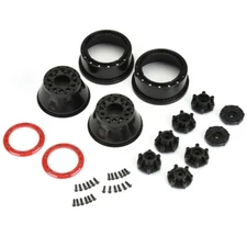 Pro-Line 2811-04 1/10 Raid Bead-Loc Fr/Rr 2.2"/3.0" 12 & 14mm Wheels (2) Red/Blk