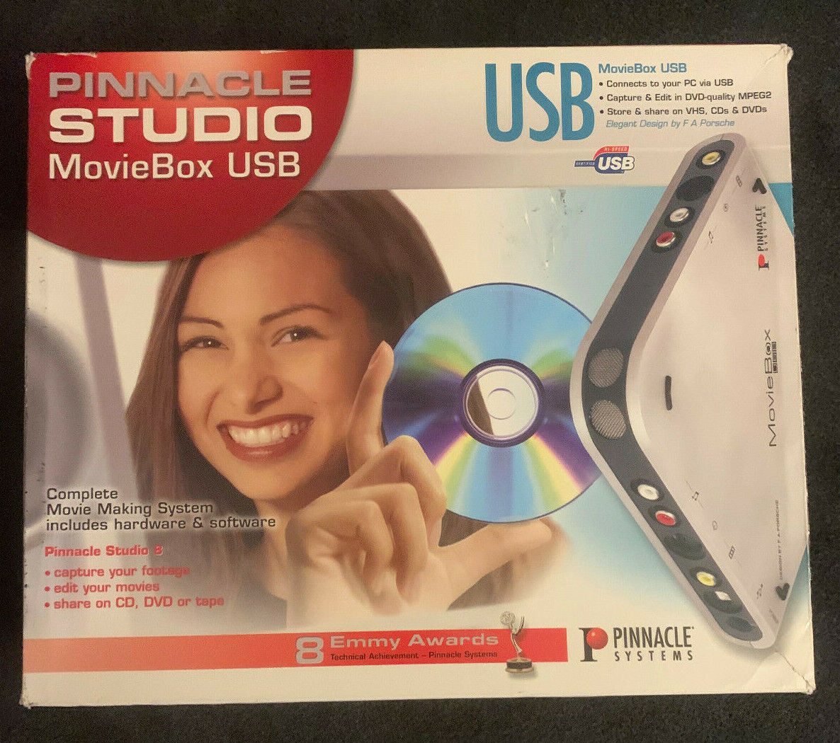 Pinnacle Studio 8 MovieBox USB Video Capture Device w/Editing Software in Box
