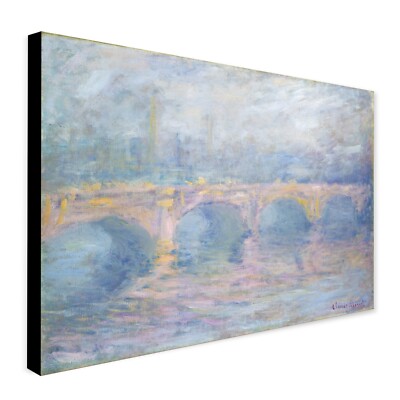 Waterloo Bridge, London bei Sonnenuntergang von Claude Monet - gerahmter Wandbilddruck auf Leinwand