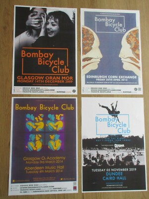 BOMBAY BICYCLE CLUB COLLECTION X 4 SCOTTISH TOUR MEMORABILIA CONCERT GIG POSTERS