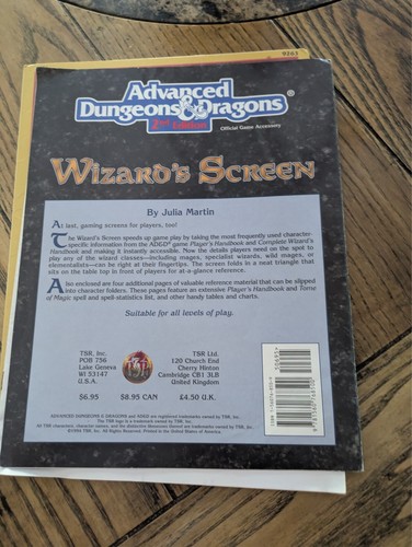 Wizard's Screen (Advanced Dungeons & Dragons, 2nd Edition #9468) - GUT - Bild 3 von 7