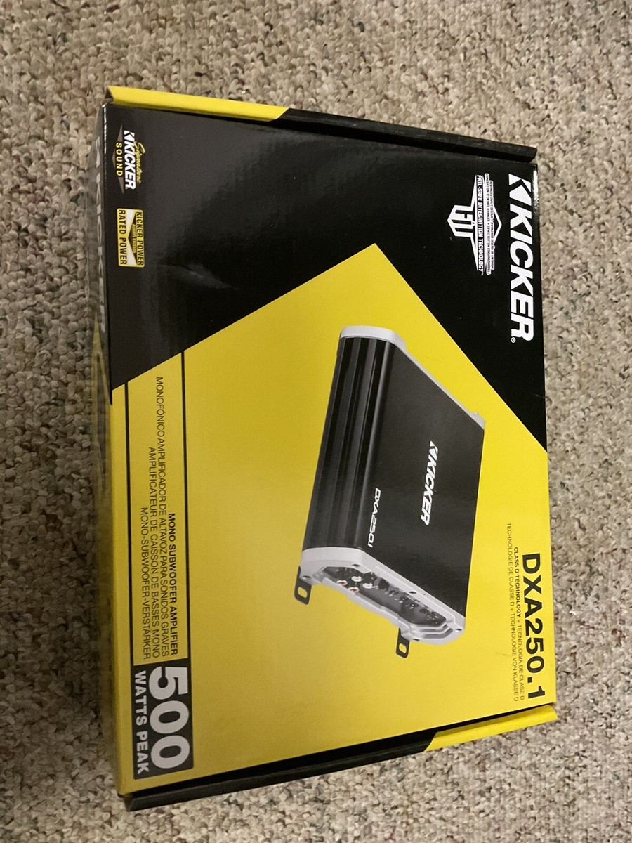 Kicker Mono Subwoofer 500w Amplifier 43DXA250.1 | 2 Ohms 250W RMS