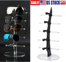 2  Acrylic Eyeglasses 5 Layer Glasses Display Stand Rack Sunglasses Holder US