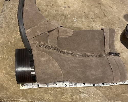 Vince Camuto Moto Stiefel Damen 10 taupe Wildleder Zander halbhohe Schuhe - Bild 9 von 11