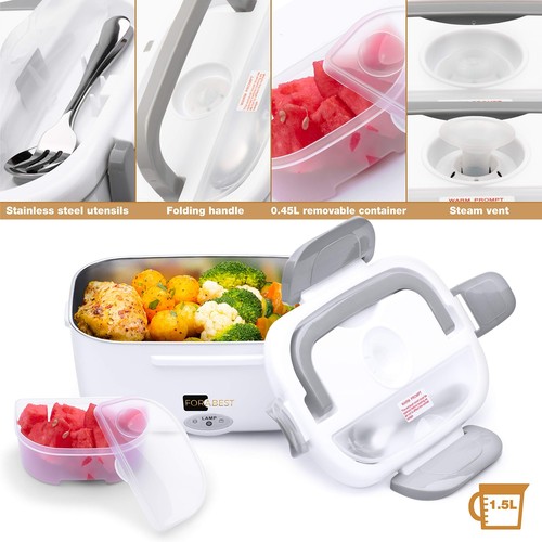 1.5L Elektrische Lunchbox Essenwärmer Lunch Box Edelstahl herausnehmbar Essen EU - Bild 14 von 24
