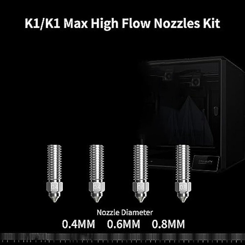4PCS High Flow Nozzle Kit,Nozzles for Printing for PLA/ABS/PETG/TPU/PP