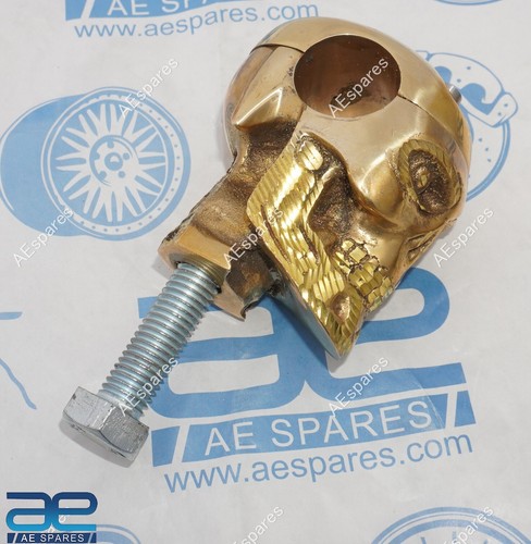 Skull Custom Brass Old School 1" Handlebar Risers for Harley Bobber Chopper ECs - Picture 7 of 8