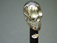 Walking Stick Cane Mystic LARP Skull Skull Head handl 94 cm Fine Wood Metal Gift