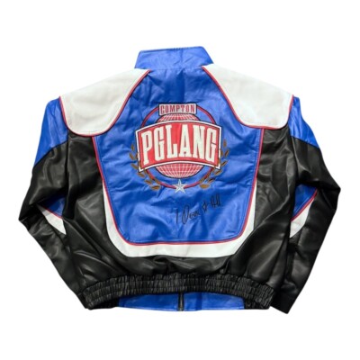 Kendrick Lamar Super Bowl Compton Pg Blue Leather bomber Jacket | eBay