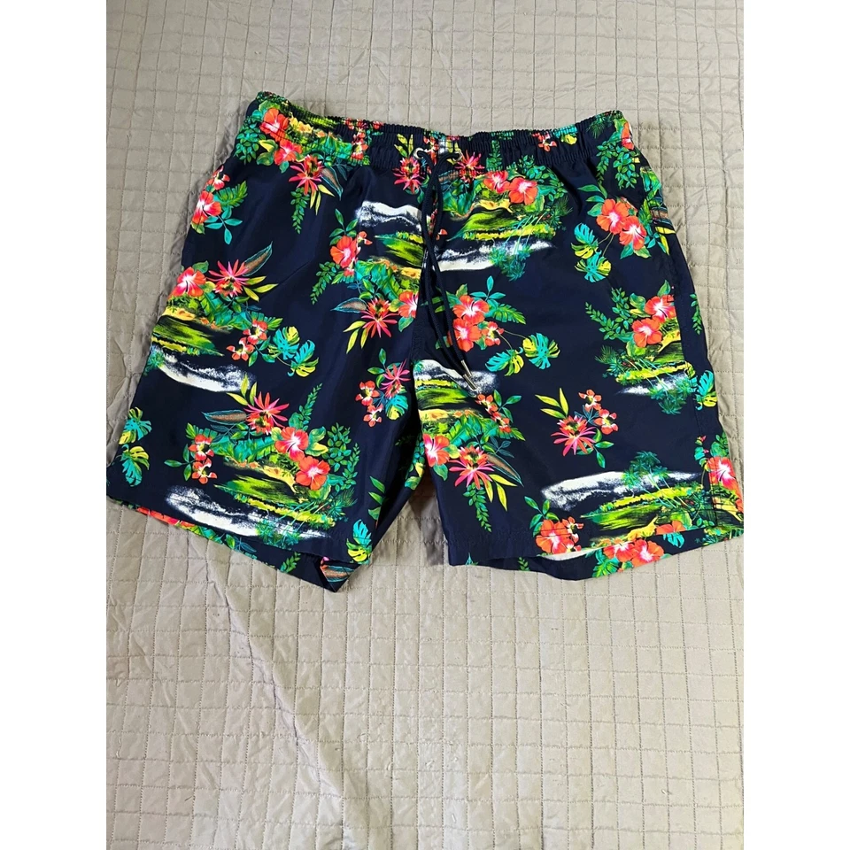 Lands End Swim Trunks Large Hawaiian Lined Pockets Vacation Summer Tropical - Image 3 of 4