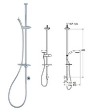 Ideal Standard Trevi Moonshadow Shower Kit Chrome L6802AA Rare & Discontinued