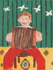 Oil Painting Musician Contemporary Art 4x6