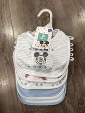 5-Pack Disney Mickey Mouse Baby Bibs - New with tag cotton, polyester.