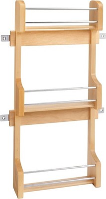 Rev-A-Shelf 15'' 3 Tiered Pantry Storage Spice Seasoning Rack Maple Wood, 4SR-15