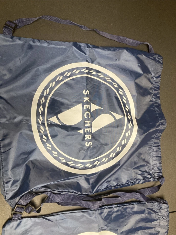 2 bolsas antipolvo Skechers azules con cordón zapatos de mano cartera almacenamiento mochila correas Foto 4 de 4