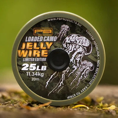 PB Products Jelly Wire Loaded Camo 25lb 20m Coated Hooklink Angelausrüstung - Bild 1 von 3