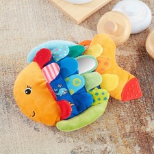 Melissa  Doug Flip Fish Soft Fabric Baby Toy, Sensory Training Tummy Time Toy