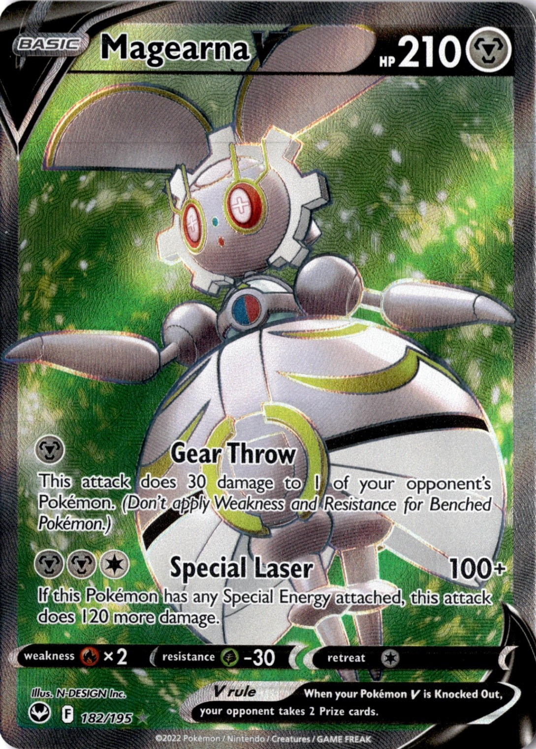 Magearna V (Full Art) Ultra Rare SWSH12: Silver Tempest 182/195 NM